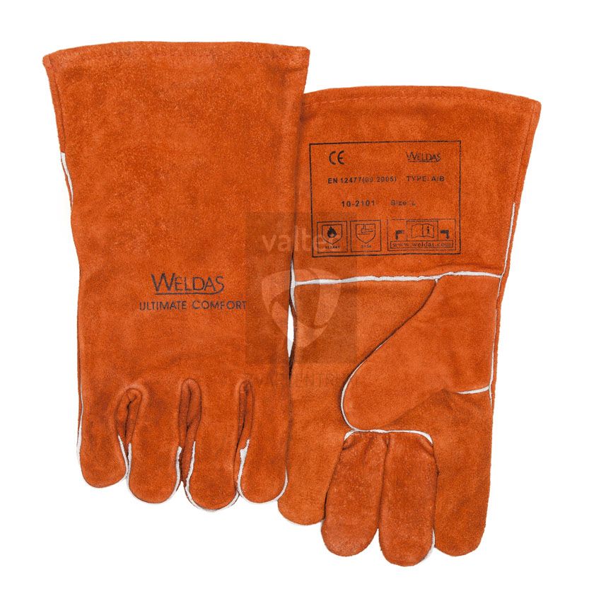 Zváračské kožené rukavice WELDAS 10-2101 - červené veľkosť XL