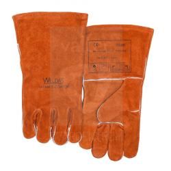 Zváračské kožené rukavice WELDAS 10-2101 - červené veľkosť L